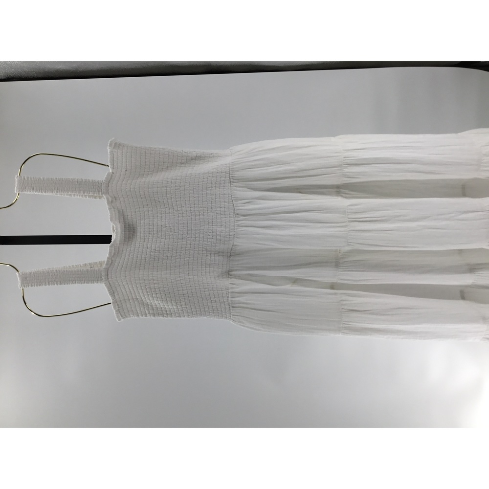 Quince 100% Organic Cotton Gauze Smocked Sleeveless Maxi Dress White M